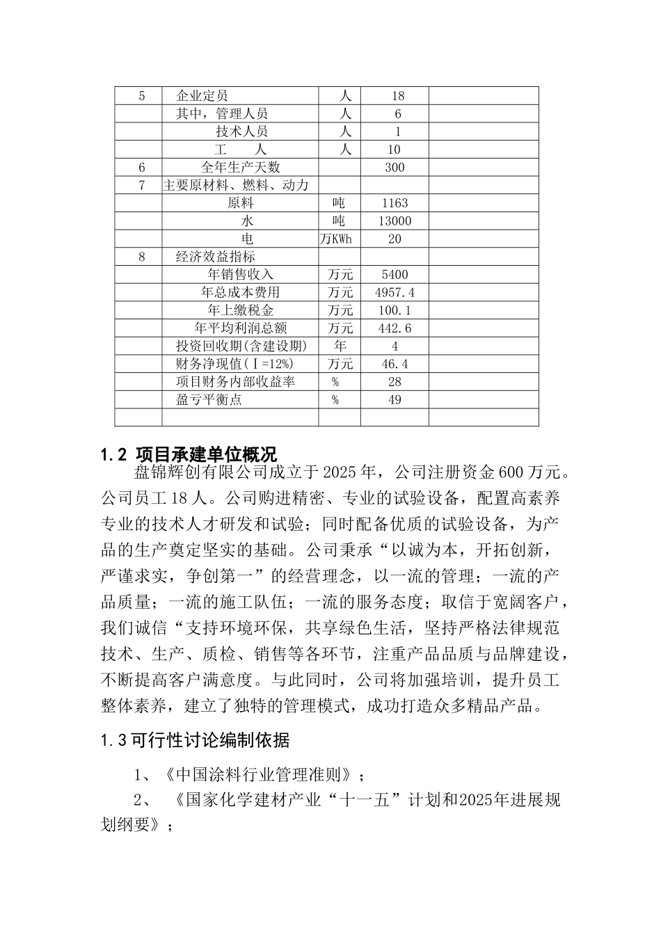 3000吨年环保型涂料加工项目可行性研究报告_第3页