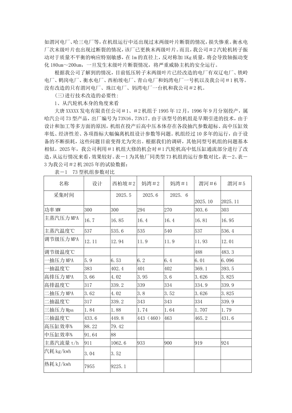 300mw发电机组汽轮机通流改造可行性研究报告_第3页