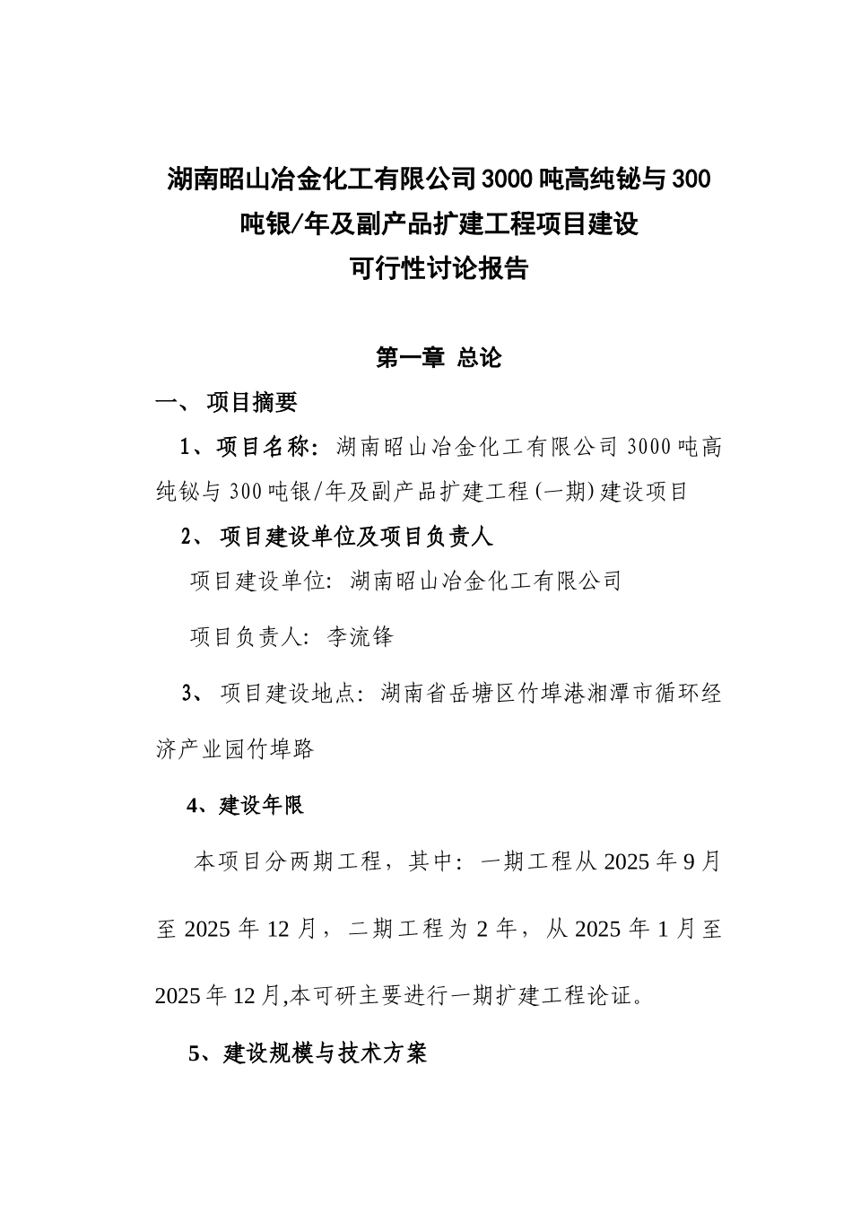 3千吨高纯铋、银及副产品扩建工程项目可行性研究报告_第2页