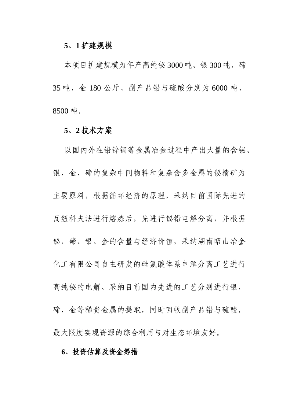 3千吨高纯铋、银及副产品扩建工程项目可行性研究报告_第3页