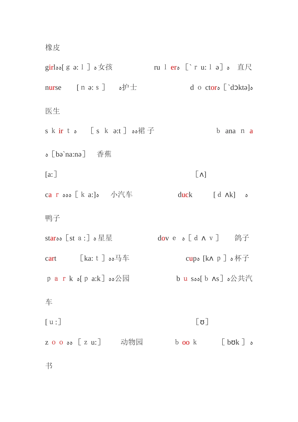 48个音标对应单词及音标_第3页