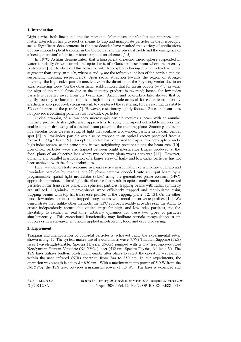 5生命学院-外文文献-英文文献-外文翻译中英对照-微粒混合物的实时交互式光学微操作大学毕设论文_第2页