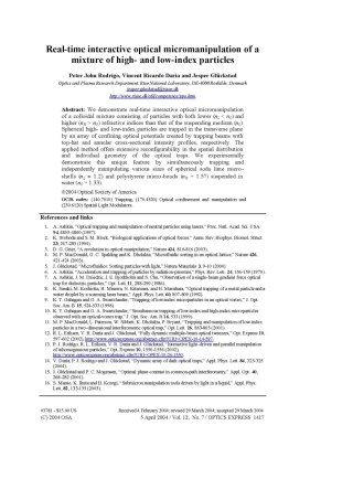 5生命学院-外文文献-英文文献-外文翻译中英对照-微粒混合物的实时交互式光学微操作大学毕设论文