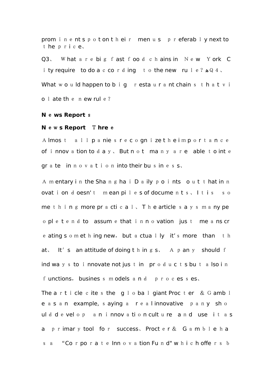 6月英语四级听力原文_第3页