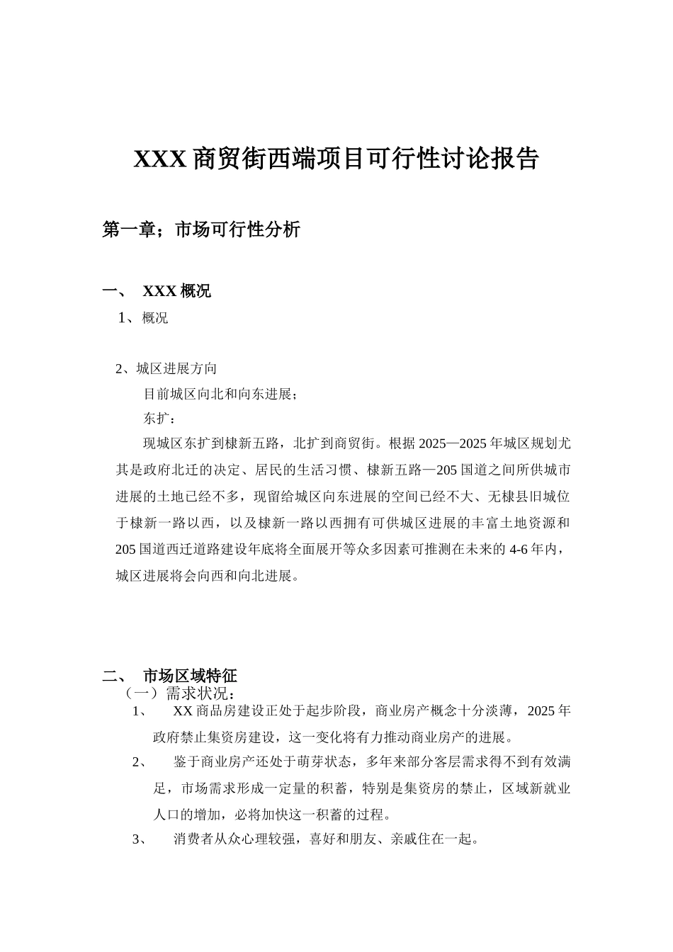 XXX商贸街西端项目可行性研究报告_第2页