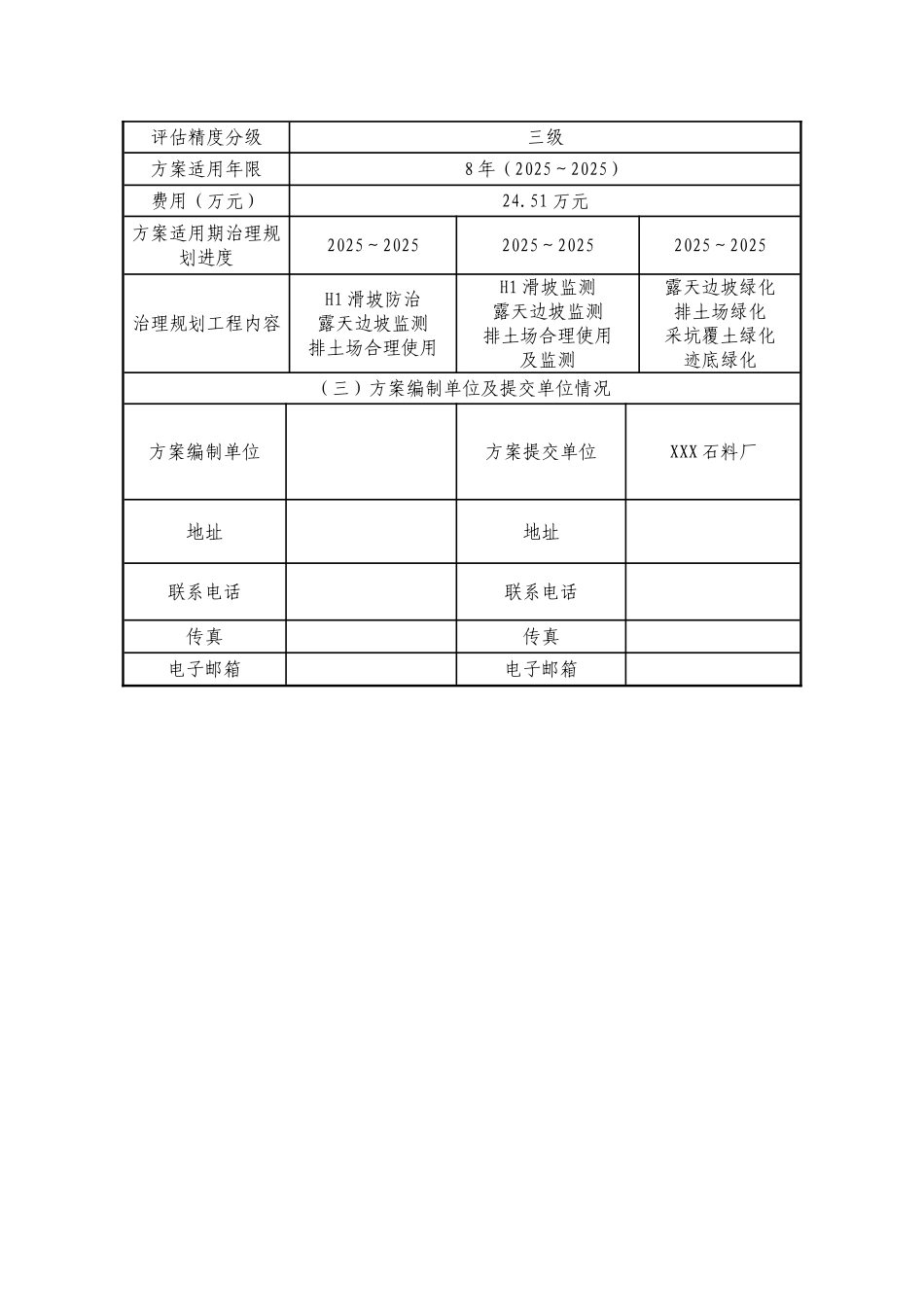 xxx石料场建石料用石灰岩矿山地质环境保护与治理恢复方案书—-毕业论文设计_第3页