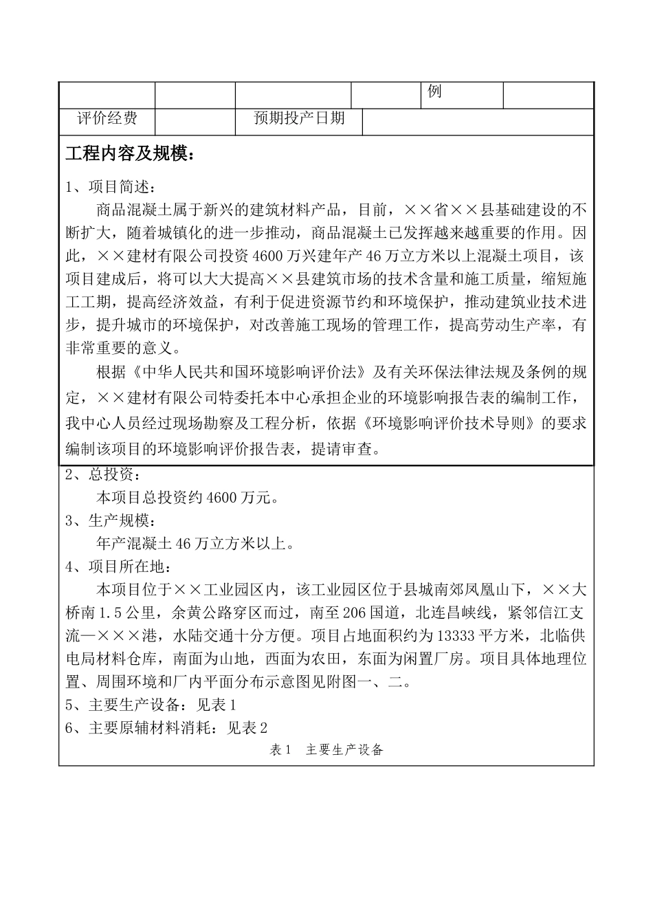 XX县预拌混凝土生产销售项目环境影响报告表_第3页