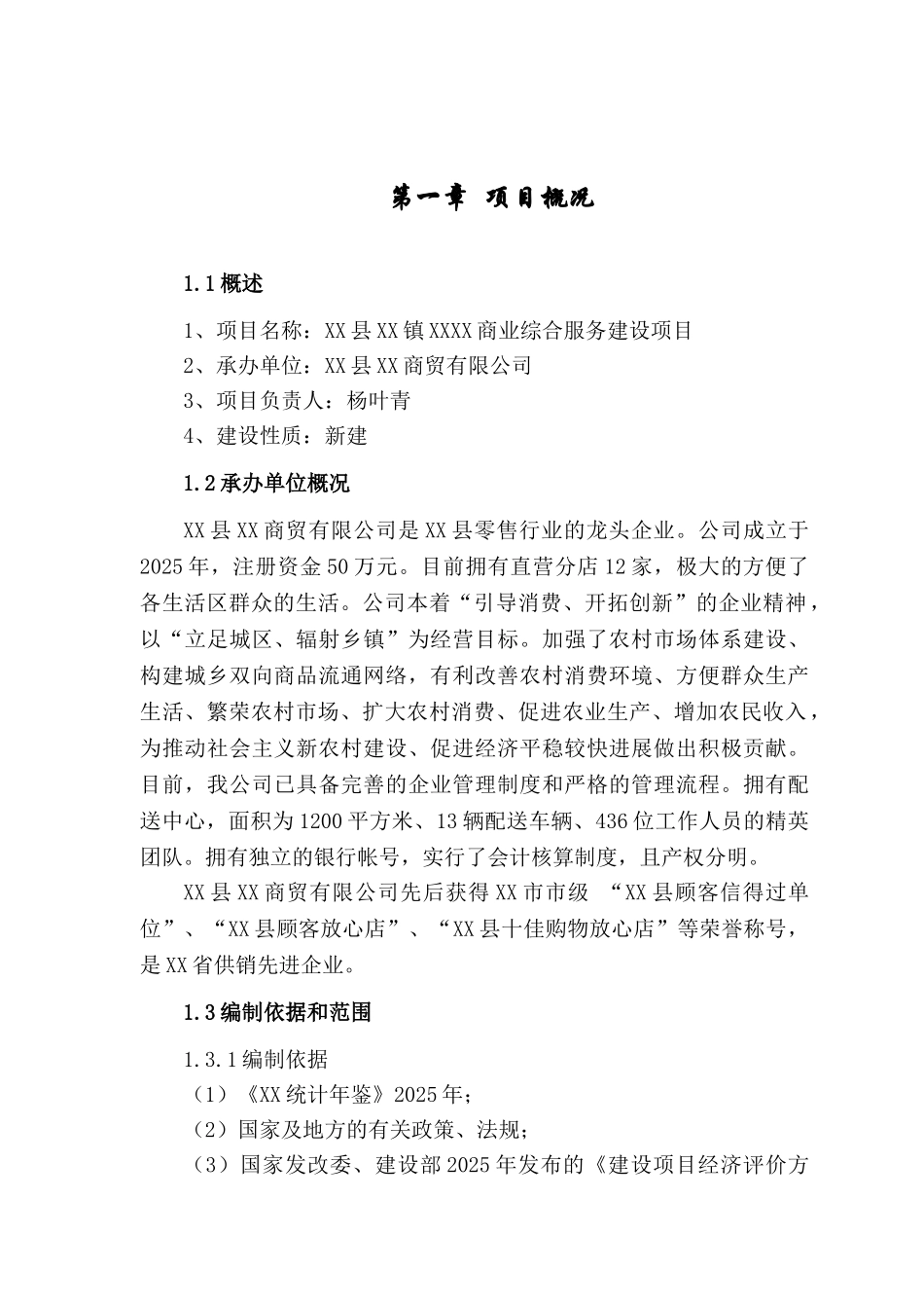 XX商业综合服务建设项目可行性研究报告_第3页
