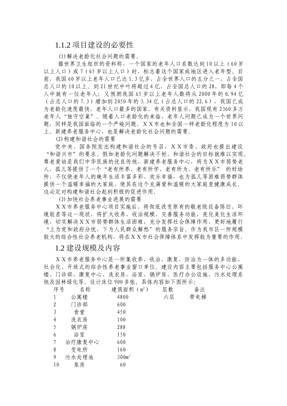 XX市福利服务中心养老院可行性研究报告_第3页
