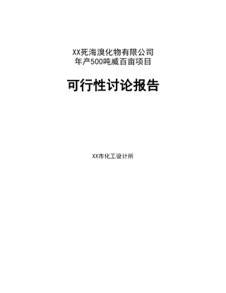 xx死海溴化物有限公司“500ta威百亩可行性研究