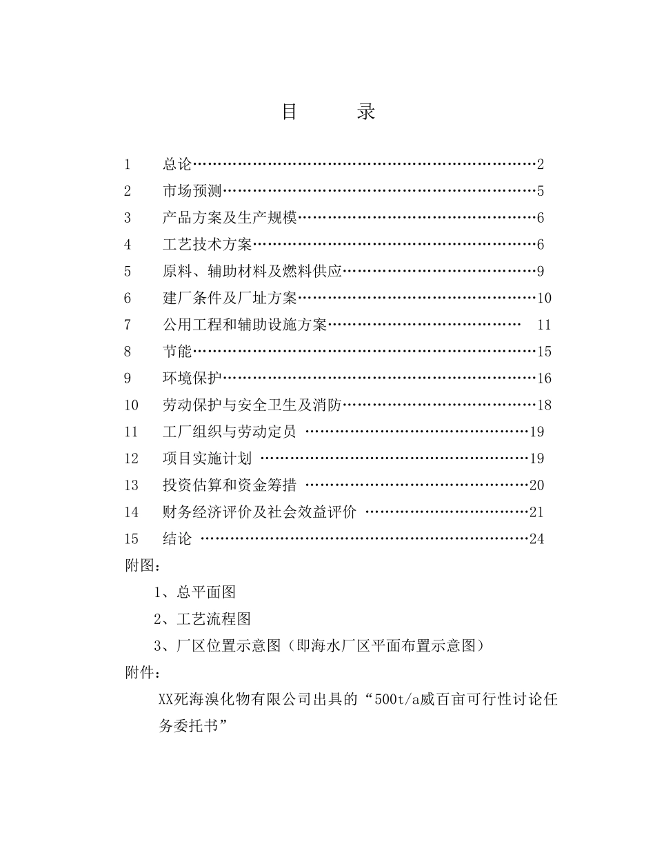 XX死海溴化物有限公司出具的“500ta威百亩可行性研究_第2页