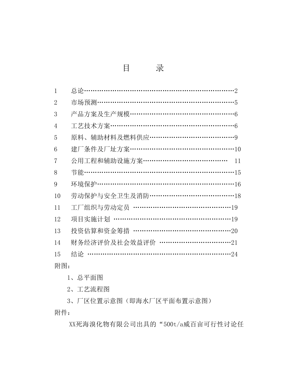 XX死海溴化物有限公司年产500吨威百亩项目可行性研究报告_第2页
