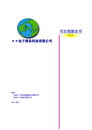 xx电子商务科技有限公司建设可行性研究报告