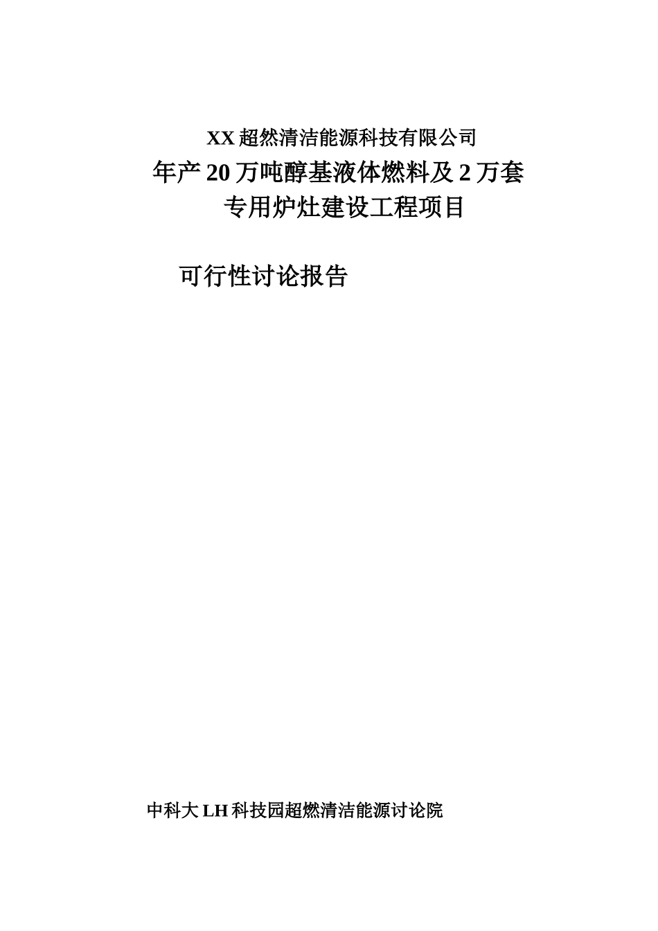 xx能源公司年产20万吨醇基液体燃料及2万套专用炉灶建设工程项目可行性研究报告_第2页