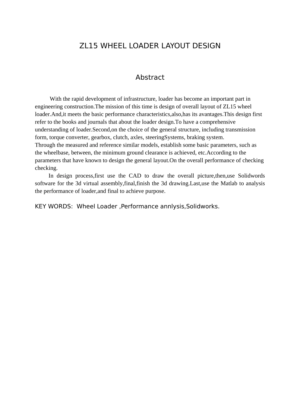 zl15轮式装载机整车布置设计本科学位论文_第2页