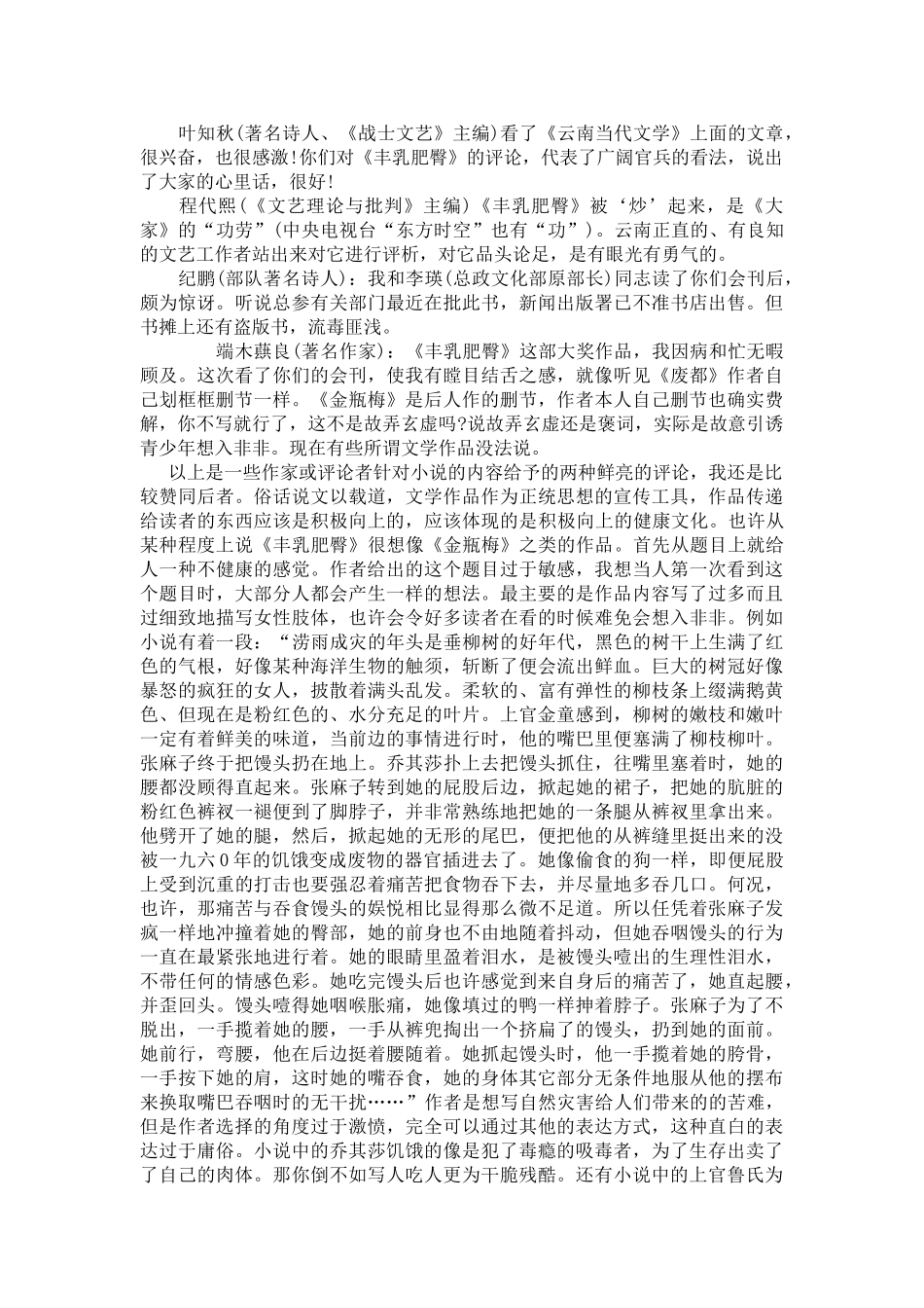 《丰乳肥臀》赏析本科学位论文_第3页