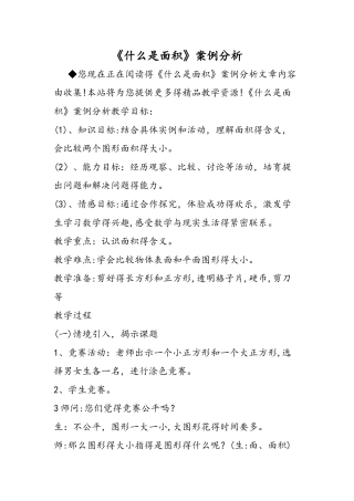 《什么是面积》案例分析