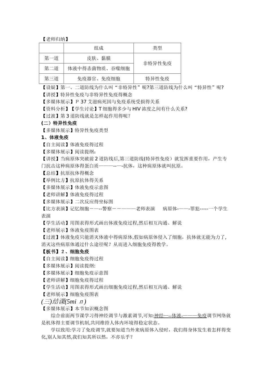 《免疫调节》说课稿_第3页
