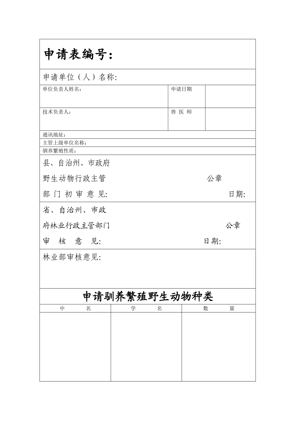 《国家重点保护野生动物驯养繁殖许可证》申请范本_第3页