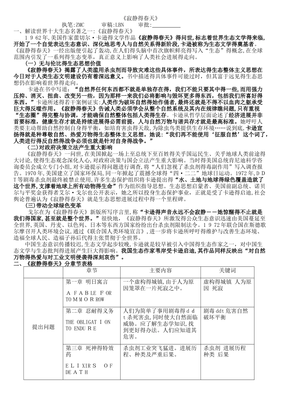 《寂静的春天》讲学稿_第1页