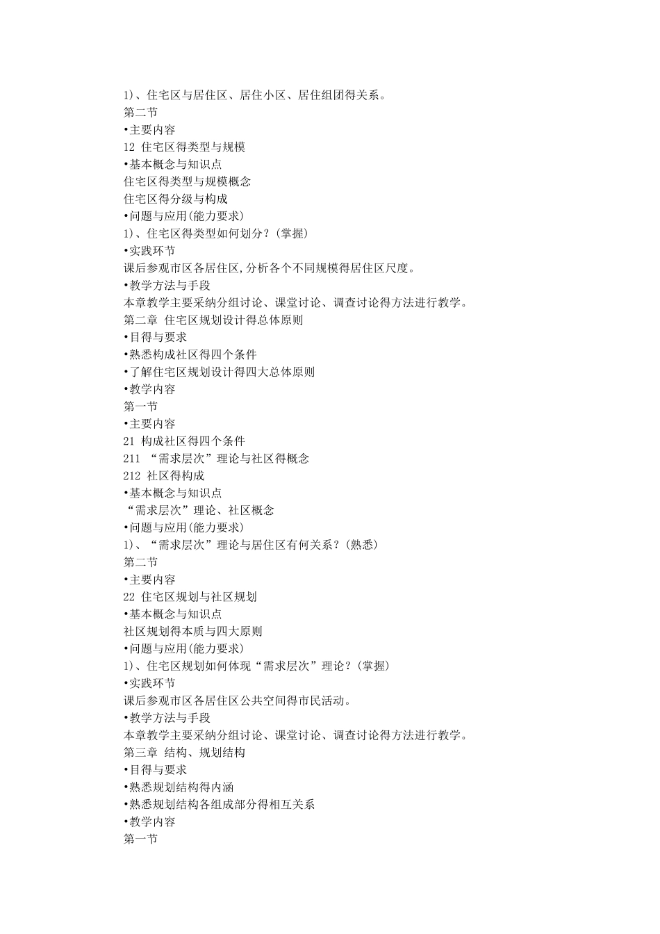 《居住区规划原理设计》课程教学大纲_第2页