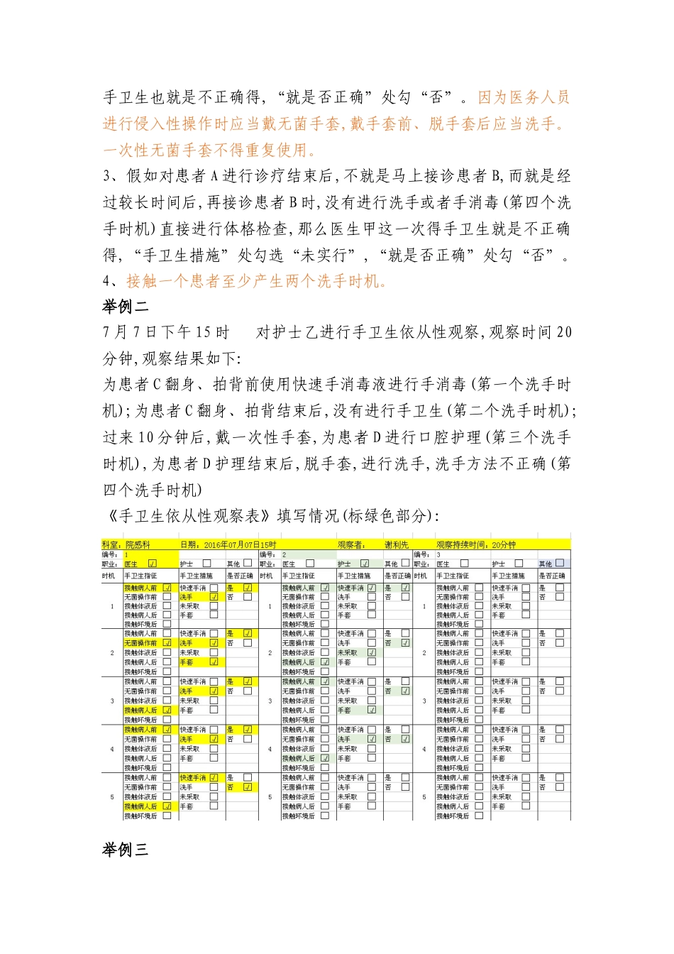 《手卫生依从性观察表和统计表》使用说明_第2页