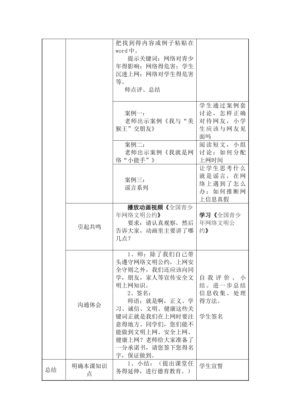 《文明上网,安全上网》教学设计_第3页