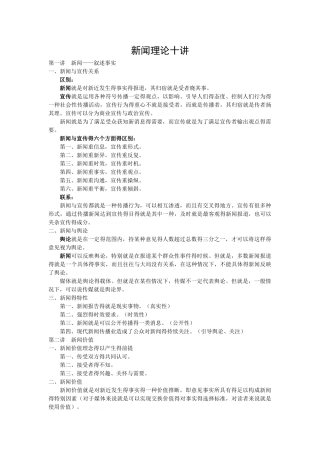 《新闻理论十讲》笔记