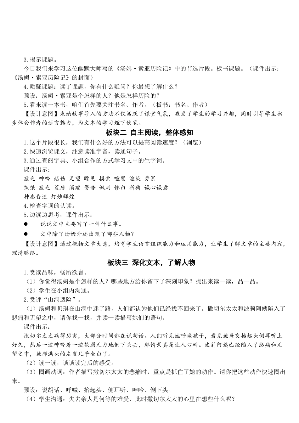 《汤姆·索亚历险记》教学教案_第2页
