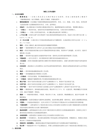 《陶瓷工艺学》复习题