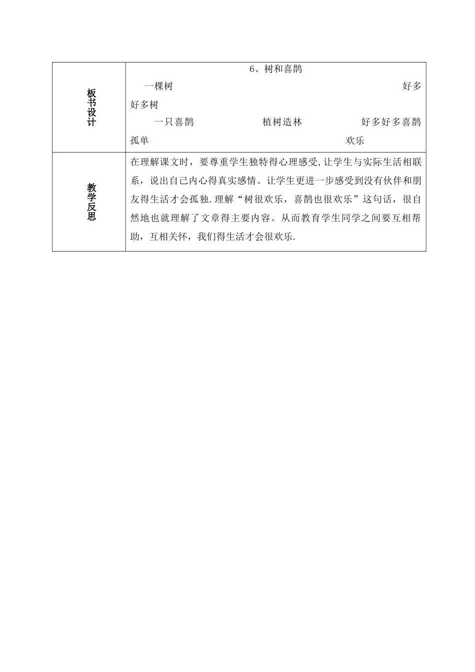一年级下册语文教案6.树和喜鹊｜部编人教版_第3页