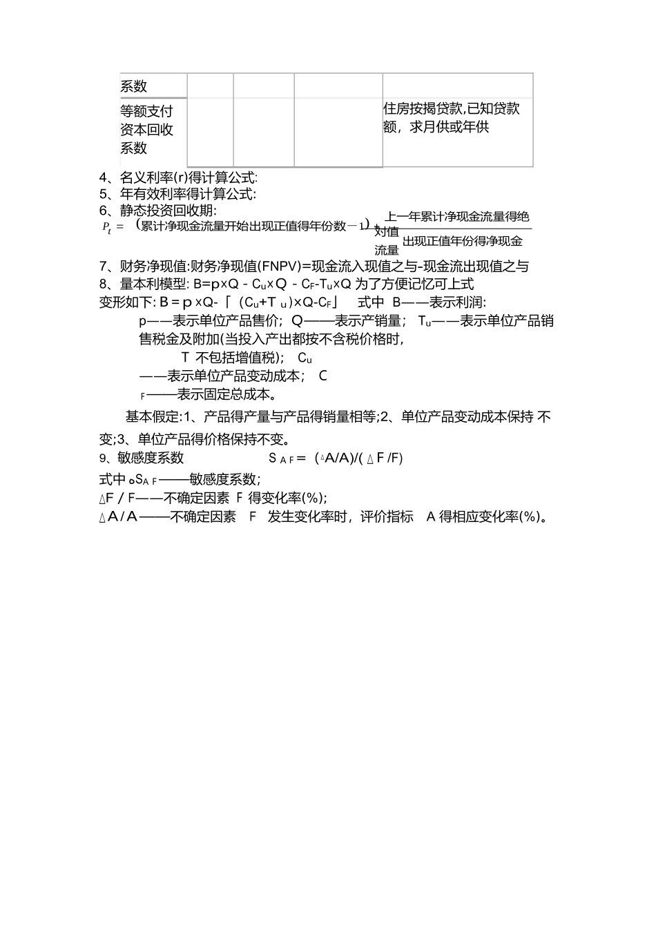 一建工程经济重点计算公式汇总_第2页