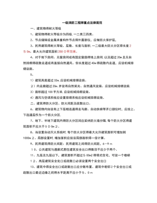 一级消防工程师重点规范