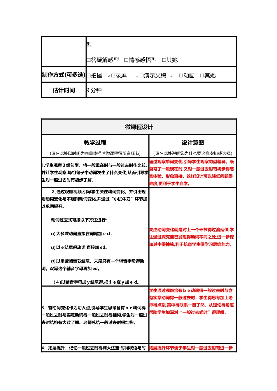 一般过去时微课程设计方案_第2页
