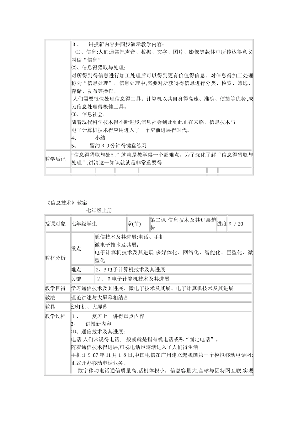 七年级上册信息技术教案_第2页