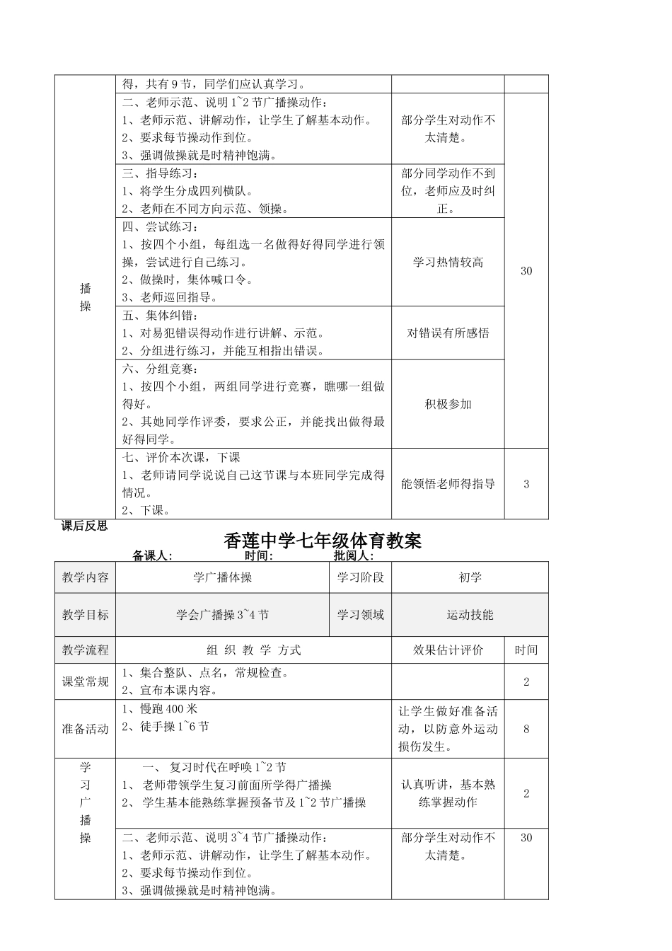 七年级体育上学期全套教案_第2页