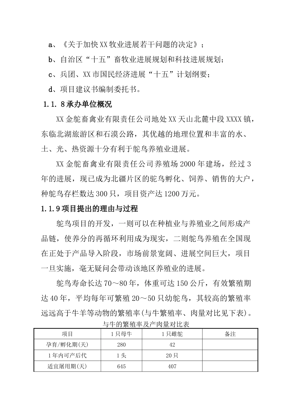 万只鸵鸟养殖产业化示范基地项目建设项目可行性研究报告_第3页