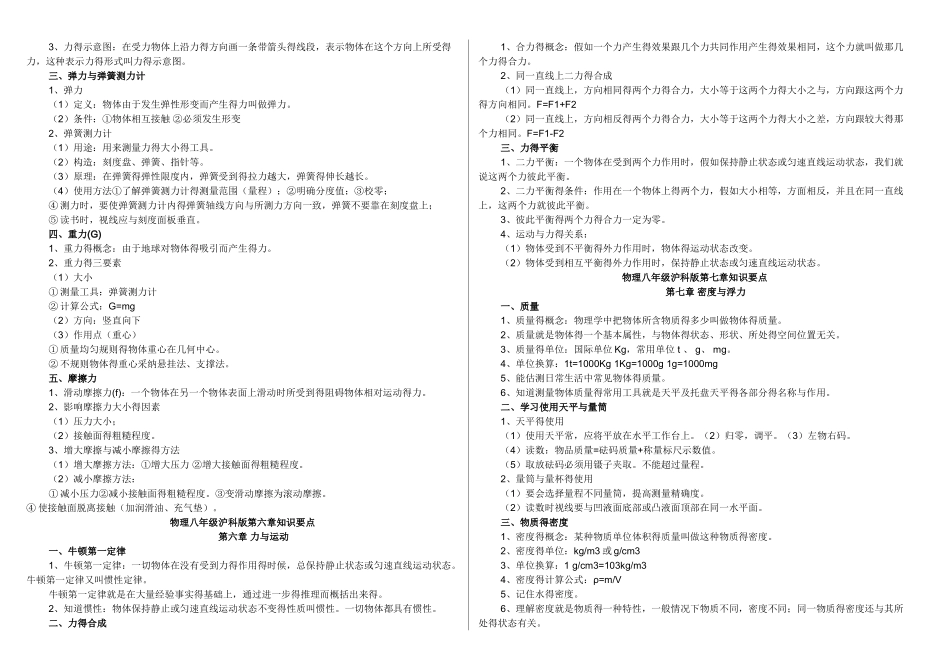 上海科技出版社八、九年级物理全册知识点_第3页
