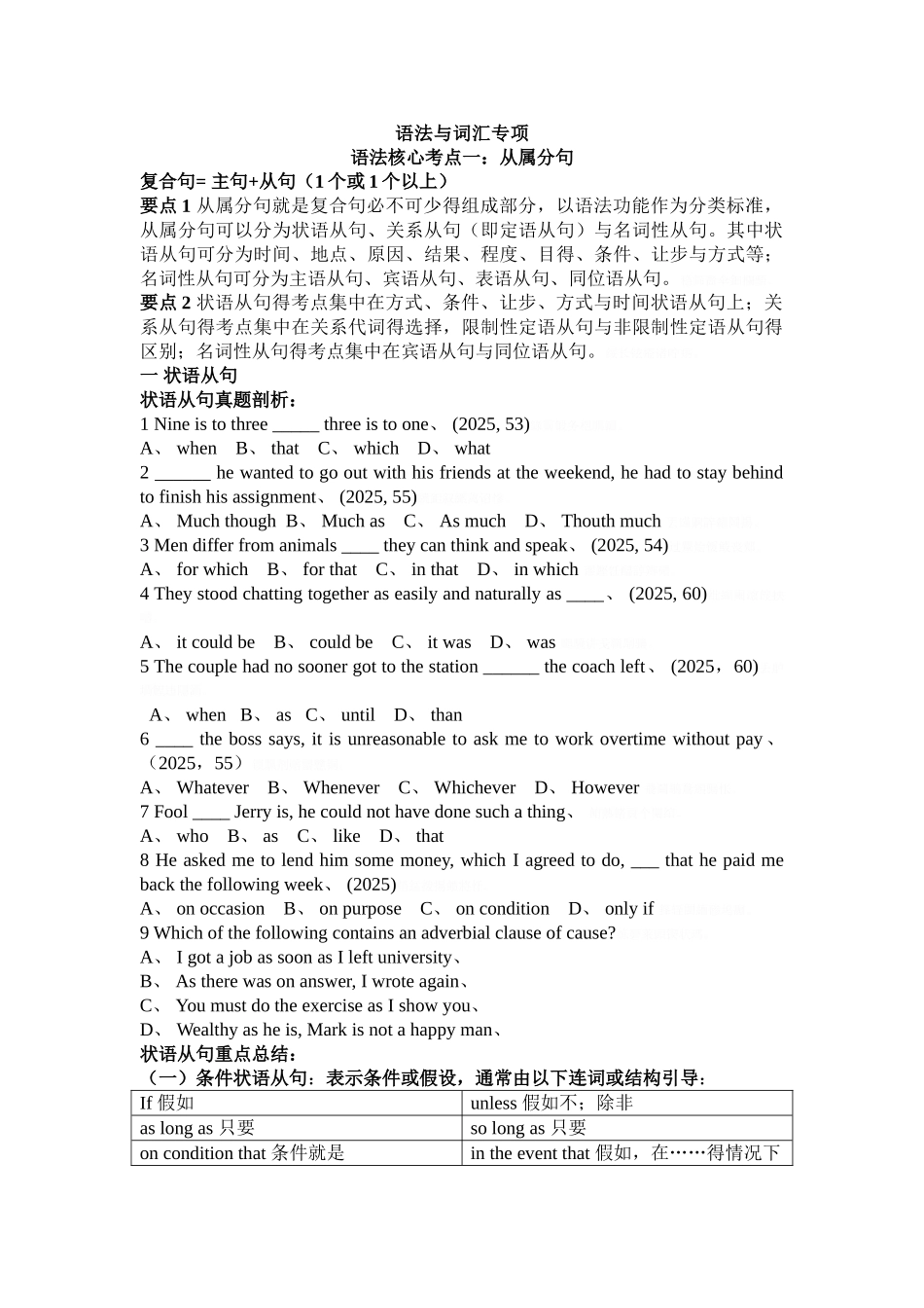 专四常考语法点汇总_第1页