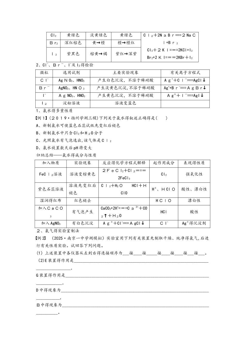 专题１１　氯、溴、碘及其化合物_第3页