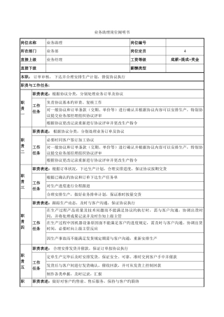 业务助理岗位职责