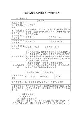 个人保证保险贷款可行性分析报告