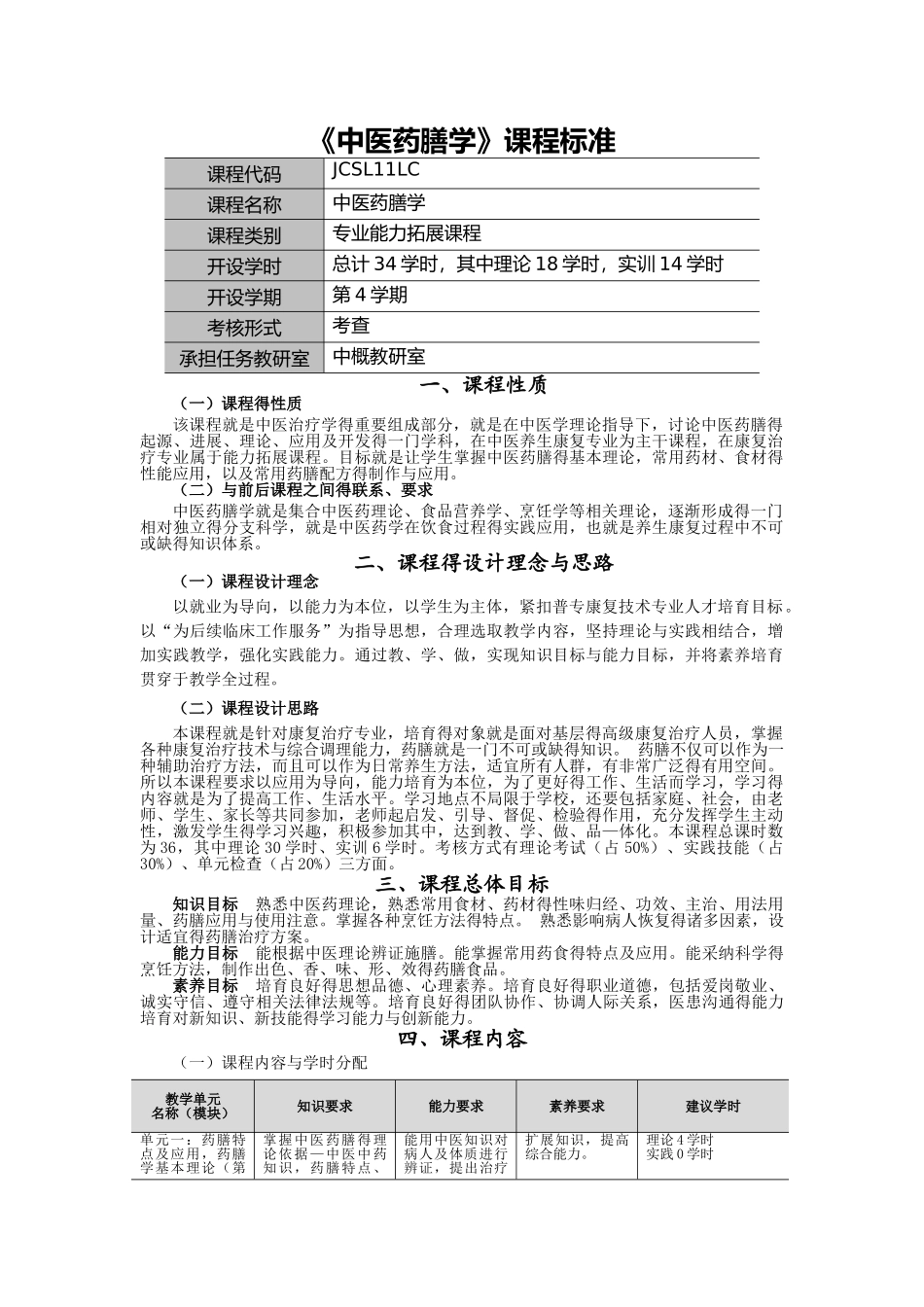 中医药膳学课程标准_第1页