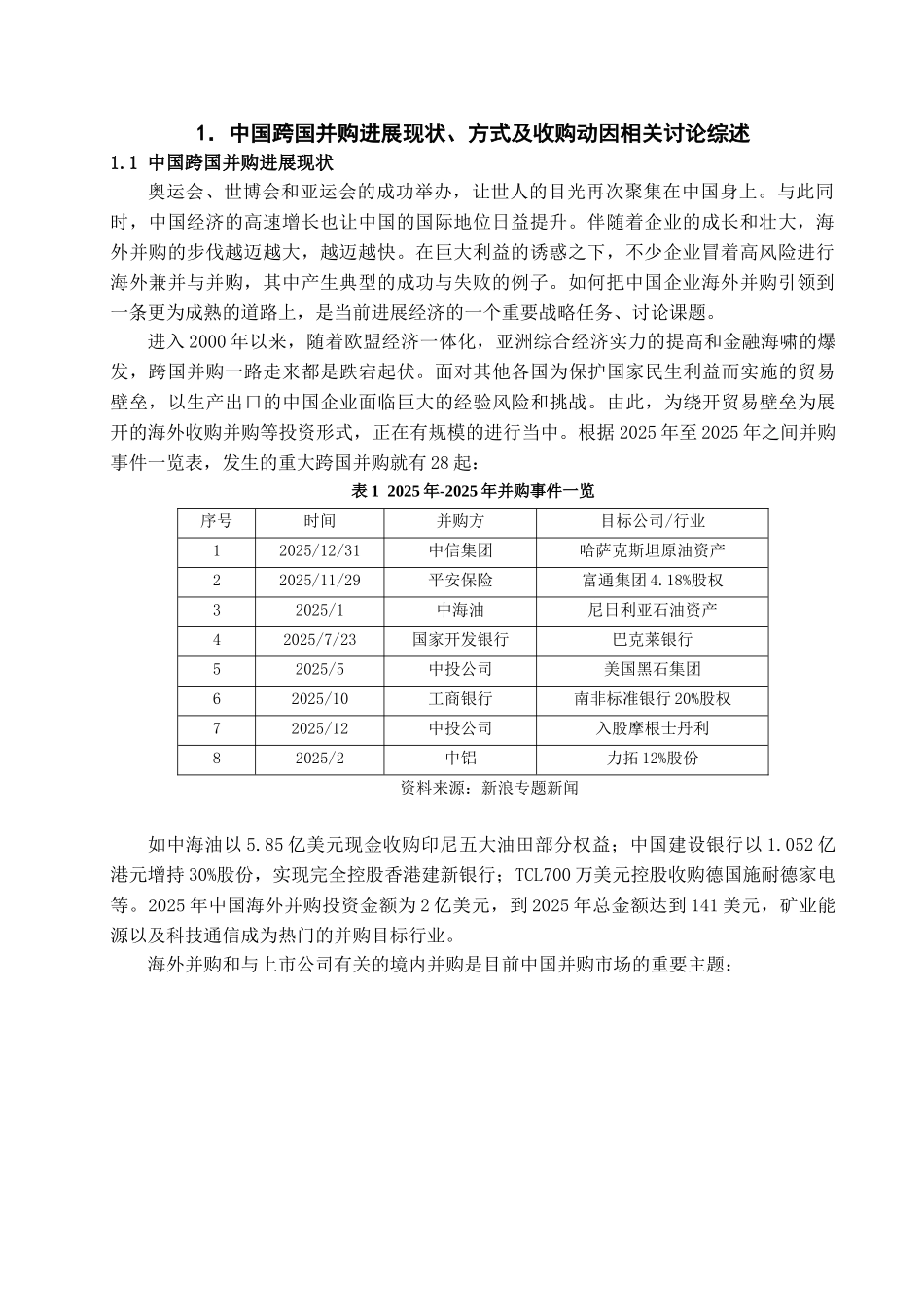 中国企业海外并购发展现状及方向学位论文_第3页