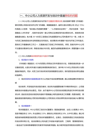 中小企业培训分析