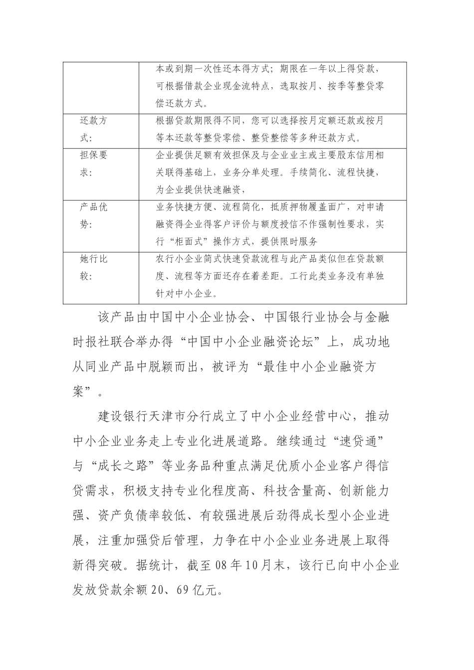 中小企业融资业务产品同业调研报告_第3页
