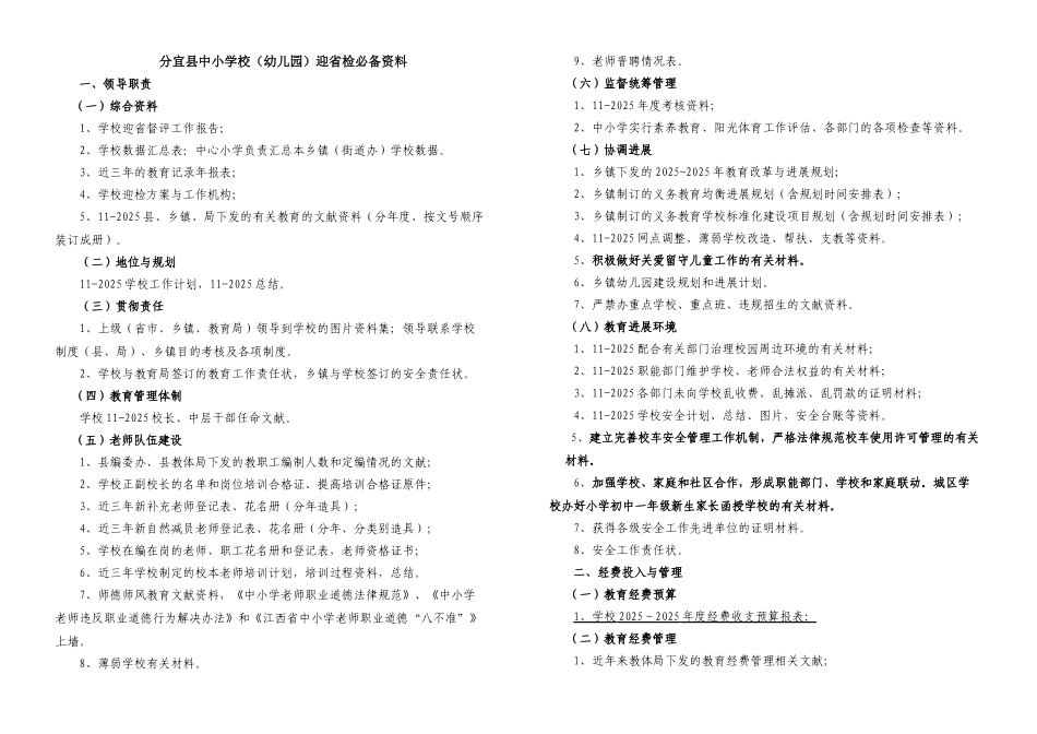 中小学校幼儿园迎省检必备材料_第1页