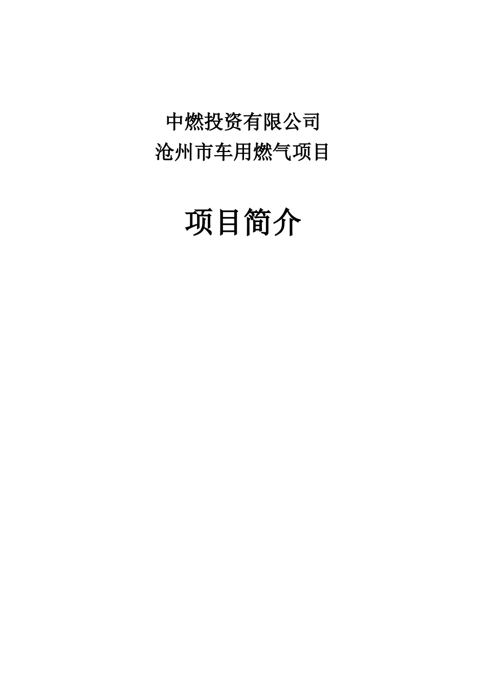 中燃投资有限公司车用燃气项目可行性研究报告_第2页