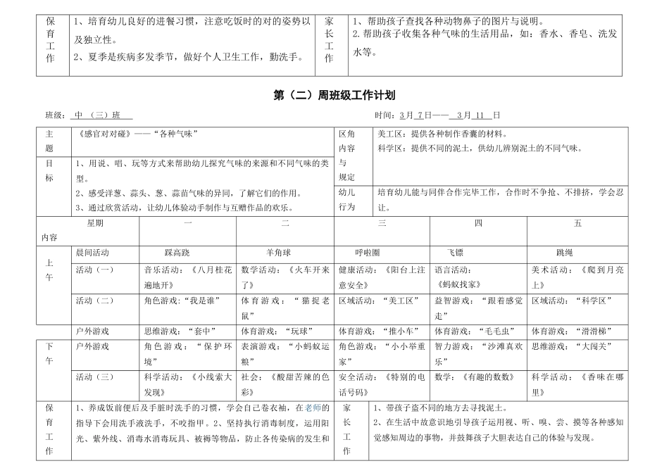 中班下学期116周周计划表_第2页