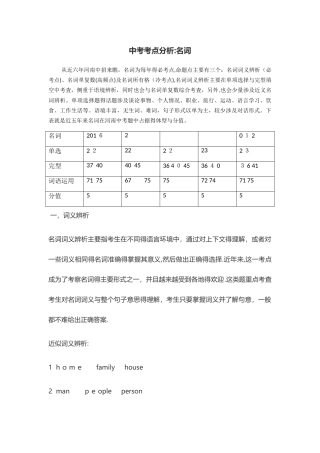 中考考点---名词